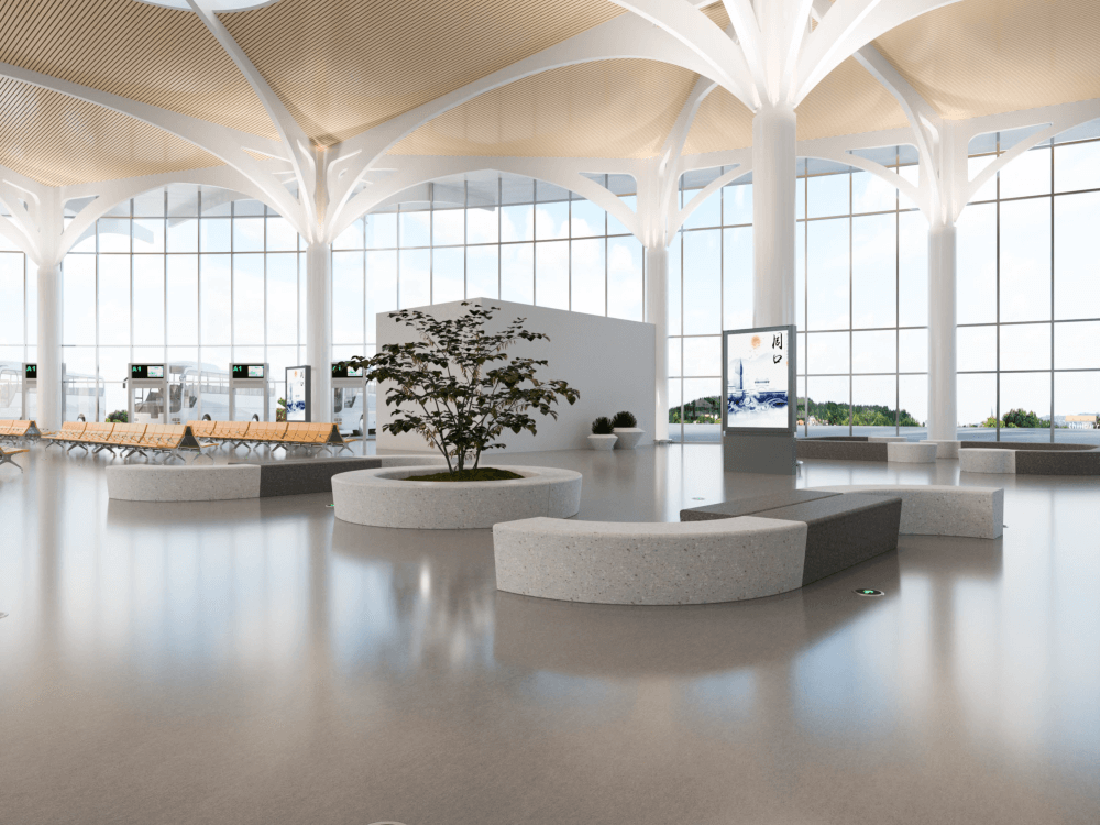 Terrazzo Urban Furniture In Airport
