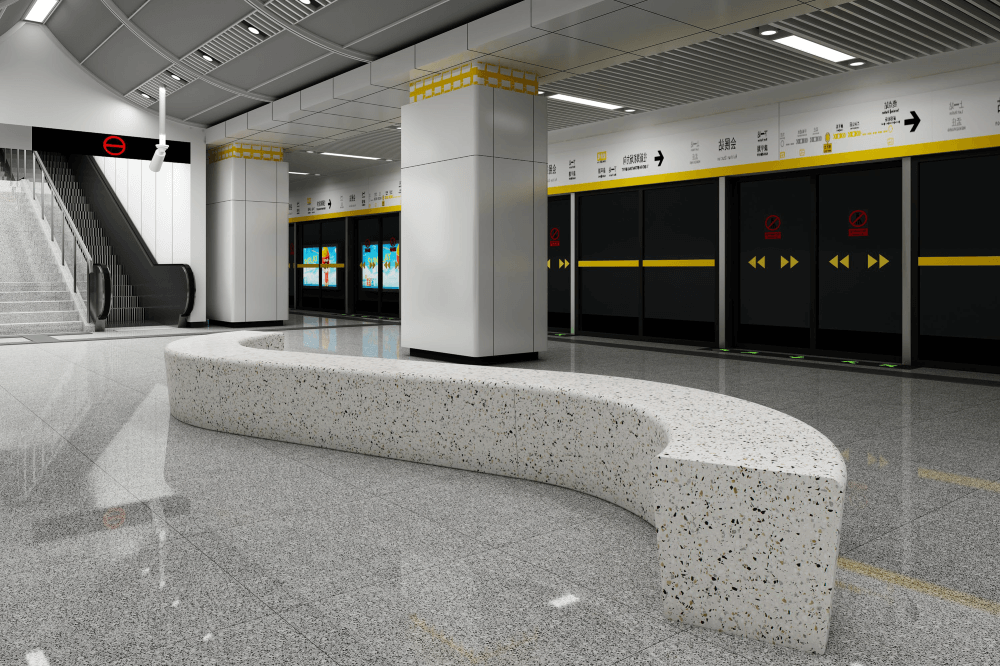 Terrazzo Urban Furniture Used In Subway