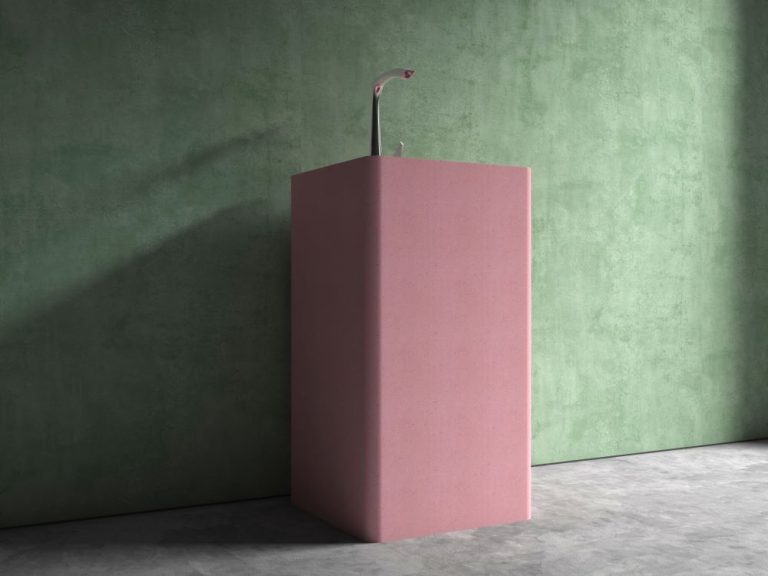 concrete terrazzo pedestal sink