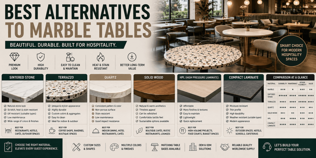alternatives to marble tables