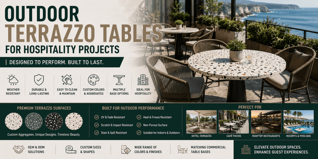outdoor terrazzo table