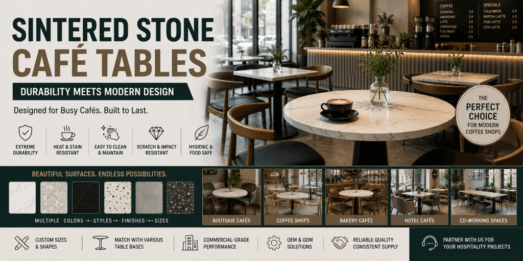 sintered stone café table