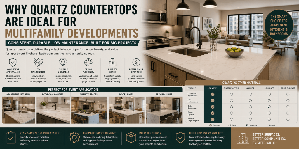multifamily quartz countertops